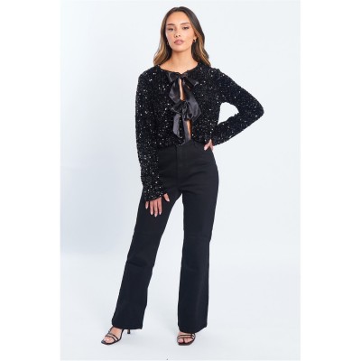 дамски,ризи,дамски,облекла,размер,be,you,sequin,bow,jkt,ld52,black
