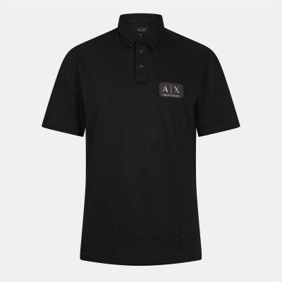 блуза,с,яка,мъжки,тениски,armani,exchange,men's,ax,badge,short,sleeve,polo,shirt,black,uc001