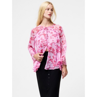 дамски,ризи,french,connection,women,s,isla,long,sleeve,blouse,pink