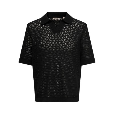 блуза,с,яка,мъжки,блузи,с,яка,only,and,sons,men's,short,sleeve,polo,shirt,black