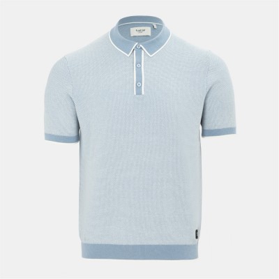 мъжки,блузи,с,яка,firetrap,quarter,short,sleeve,ribbed,knit,button,polo,men,light,blue