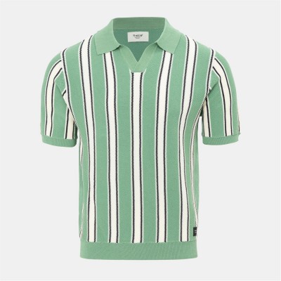 блуза,с,яка,мъжки,блузи,с,яка,firetrap,polo,striped,classic,collared,t,shirt,green,beige