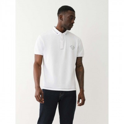 блуза,с,яка,мъжки,тениски,true,religion,men,s,relaxed,embroidered,short,sleeve,polo,shirt,optic,white