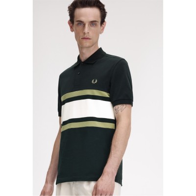 блуза,с,яка,облекла,на,разпродажба,мъжки,тениски,fred,perry,men's,panel,short,sleeve,polo,shirt,night,green,q20