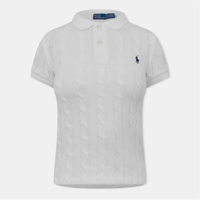 пуловер,дамски,топове,polo,ralph,lauren,short,sleeved,cable,knit,jumper,white