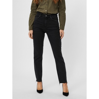 дънки,vero,moda,brenda,high,rise,straight,fit,jeans,black,denim