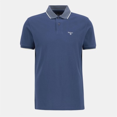 блуза,с,яка,облекла,на,разпродажба,мъжки,тениски,barbour,men's,denwick,short,sleeve,tailored,fit,polo,shirt,dark,denim,ny38