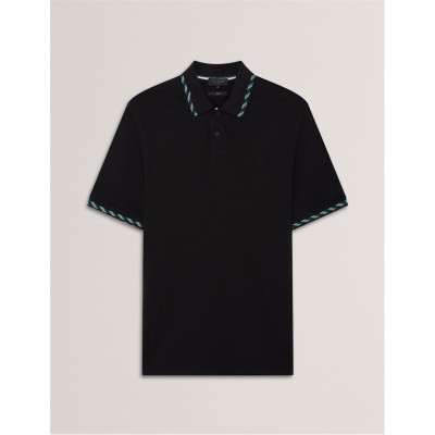 блуза,с,яка,облекла,на,разпродажба,мъжки,тениски,ted,baker,men's,jacquard,short,sleeve,polo,shirt,black