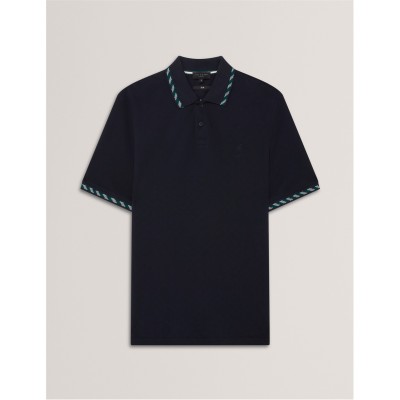 блуза,с,яка,облекла,на,разпродажба,мъжки,тениски,ted,baker,men's,jacquard,short,sleeve,polo,shirt,navy