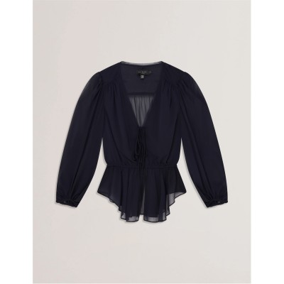 дамски,ризи,ted,baker,ted,woven,print,top,ld62,navy