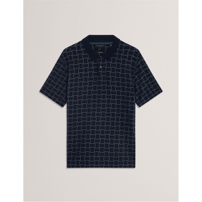 облекла,на,разпродажба,мъжки,тениски,ted,baker,ted,ss,jacquard,polo,sn54,navy