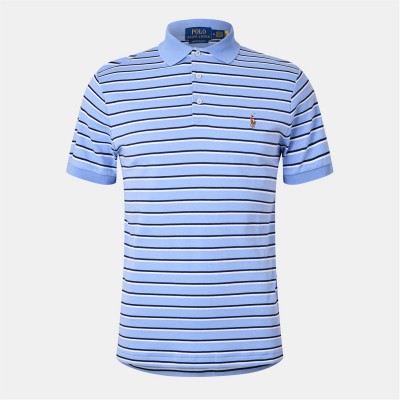 блуза,с,яка,облекла,на,разпродажба,мъжки,тениски,polo,ralph,lauren,men's,pima,stripe,short,sleeve,polo,shirt,blue,multi