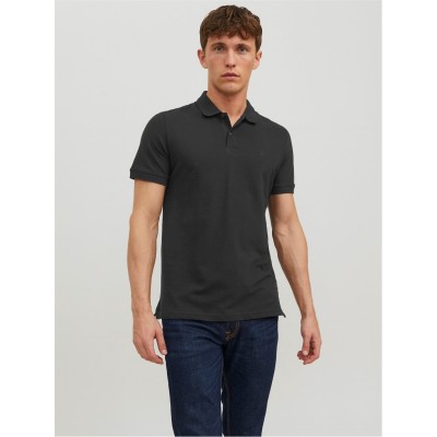 блуза,с,яка,мъжки,блузи,с,яка,jack,and,jones,men's,short,sleeve,polo,shirt,black