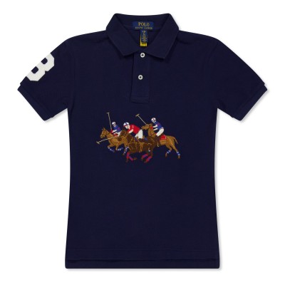 риза,с,къс,ръкав,детски,3/4,панталони,polo,ralph,lauren,kids',large,logo,short,sleeve,shirt,newport,navy