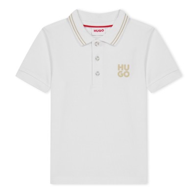 юношеска,блуза,с,яка,детски,облекла,hugo,stacked,logo,polo,shirt,juniors,white,10p
