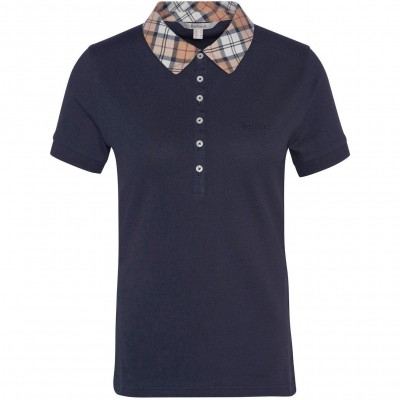 дамска,блуза,с,яка,дамски,топове,barbour,women,s,short,sleeve,polo,shirt,navy,hessian
