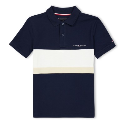 блуза,с,яка,детски,3/4,панталони,tommy,hilfiger,kids',block,short,sleeve,polo,shirt,night,navy,c1g