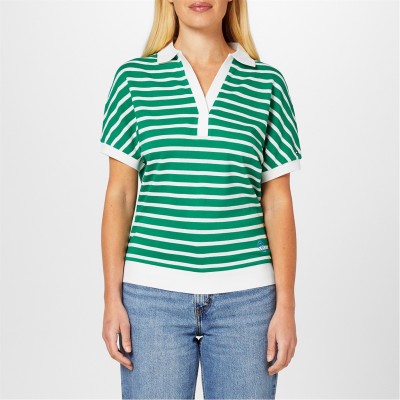 блуза,с,яка,дамски,топове,tommy,hilfiger,women's,relaxed,short,sleeve,polo,shirt,olympic,green