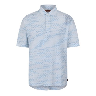 блуза,с,яка,мъжки,тениски,missoni,men's,short,sleeve,polo,shirt,white,turquoise