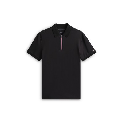 блуза,с,яка,облекла,на,разпродажба,мъжки,тениски,tommy,hilfiger,signature,zip,placket,polo,shirt,black,bds