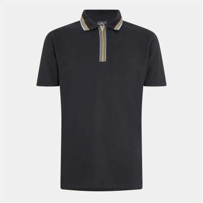 блуза,с,яка,облекла,на,разпродажба,мъжки,тениски,ps,paul,smith,men's,zipped,short,sleeve,polo,shirt,black,79