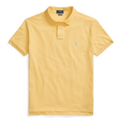 риза,с,къс,ръкав,мъжки,тениски,polo,ralph,lauren,men,s,custom,slim,short,sleeve,shirt,corn,yellow