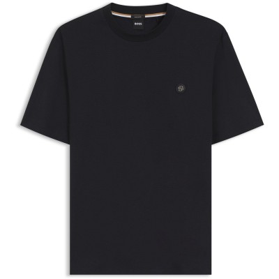 тениска,мъжки,тениски,boss,mens,boss,black,taut,minimalist,design,t,shirt,with,logo,detail,dark,blue,404