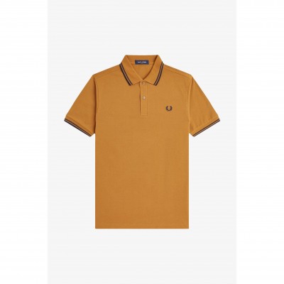 блуза,с,яка,мъжки,тениски,fred,perry,short,sleeve,twin,tipped,polo,shirt,d,caramel,t86