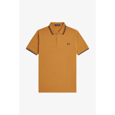 блуза,с,яка,мъжки,тениски,fred,perry,short,sleeve,twin,tipped,polo,shirt,d,caramel,t86