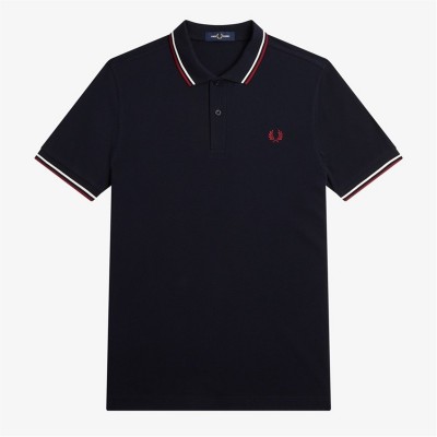 блуза,с,яка,мъжки,тениски,fred,perry,short,sleeve,twin,tipped,polo,shirt,navy,t55