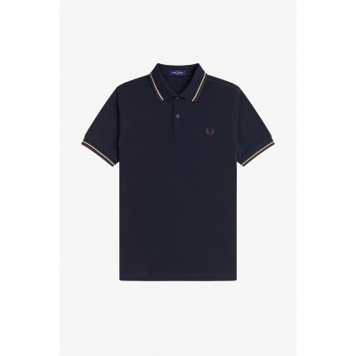 блуза,с,яка,мъжки,тениски,fred,perry,short,sleeve,twin,tipped,polo,shirt,navy,52a