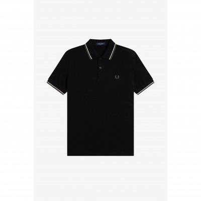 блуза,с,яка,мъжки,тениски,fred,perry,short,sleeve,twin,tipped,polo,shirt,black,w54