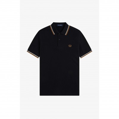 блуза,с,яка,мъжки,тениски,fred,perry,short,sleeve,twin,tipped,polo,shirt,black,p69