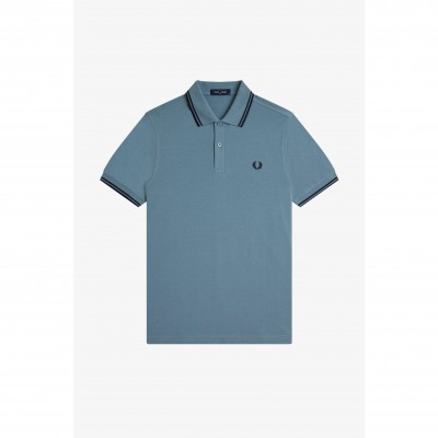 блуза,с,яка,мъжки,тениски,fred,perry,short,sleeve,twin,tipped,polo,shirt,stock,blue,z56