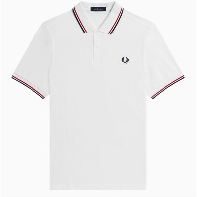 блуза,с,яка,мъжки,тениски,fred,perry,short,sleeve,twin,tipped,polo,shirt,white,red,t60