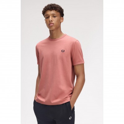 тениска,мъжки,тениски,fred,perry,ringer,t,shirt,putty,pink,x90