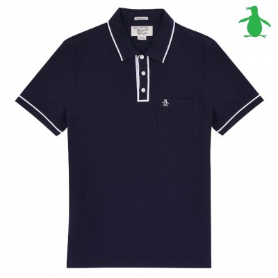 блуза,с,яка,мъжки,тениски,original,penguin,original,short,sleeve,tipped,polo,shirt,navy,974