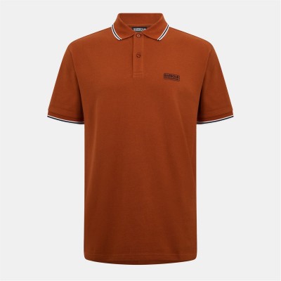 блуза,с,яка,мъжки,тениски,barbour,international,men's,tipped,short,sleeve,polo,shirt,drk,ginger,or94