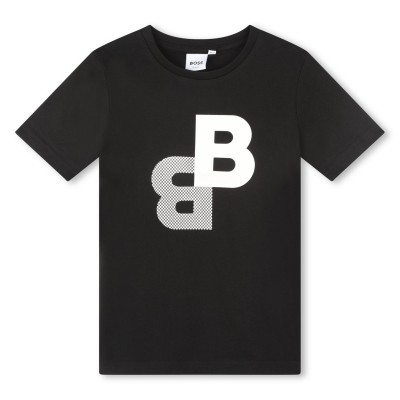 юношеска,тениска,детски,облекла,boss,logo,t,shirt,juniors,black,09b