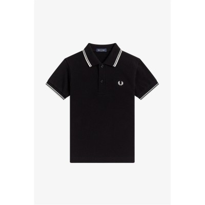 детска,блуза,с,яка,детски,3/4,панталони,fred,perry,junior,boys,twin,tipped,polo,shirt,black,snow,102