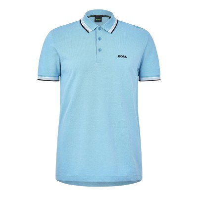 блуза,с,яка,мъжки,тениски,boss,mens,boss,green,paddy,polo,shirt,with,contrast,tipping,open,blue