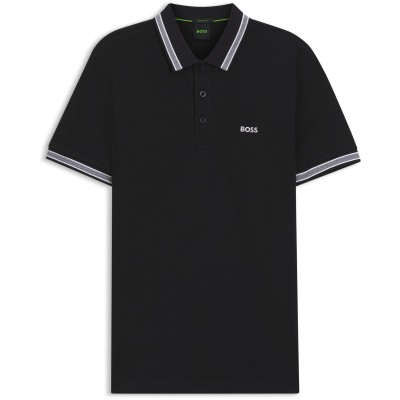 блуза,с,яка,мъжки,тениски,boss,mens,boss,green,paddy,polo,shirt,with,contrast,tipping,dark,blue
