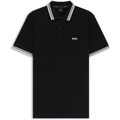 блуза,с,яка,мъжки,тениски,boss,mens,boss,green,paddy,polo,shirt,with,contrast,tipping,black