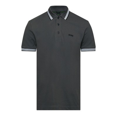 блуза,с,яка,мъжки,тениски,boss,mens,boss,green,paddy,polo,shirt,with,contrast,tipping,open,grey
