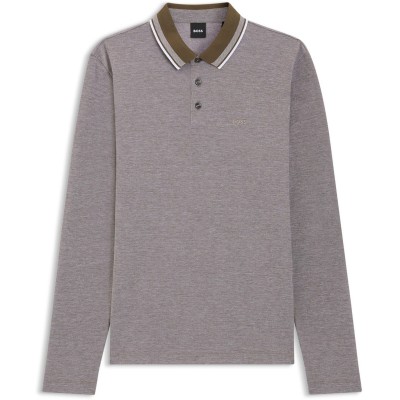блуза,с,яка,облекла,на,разпродажба,мъжки,тениски,boss,pittman,long,sleeve,polo,shirt,open,green,342