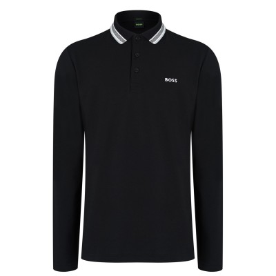 блуза,с,яка,мъжки,блузи,с,яка,boss,plisy,long,sleeve,polo,shirt,black,002