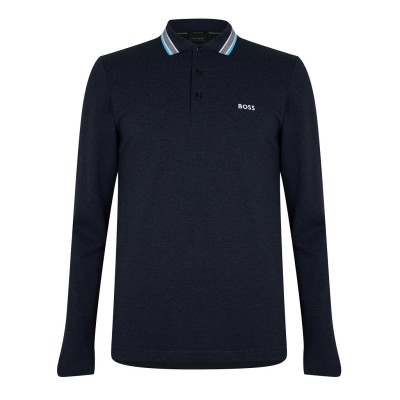 блуза,с,яка,облекла,на,разпродажба,мъжки,тениски,boss,plisy,long,sleeve,polo,shirt,navy
