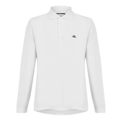 блуза,с,яка,облекла,на,разпродажба,мъжки,тениски,cp,company,men's,long,sleeve,polo,shirt,gauze,white,103