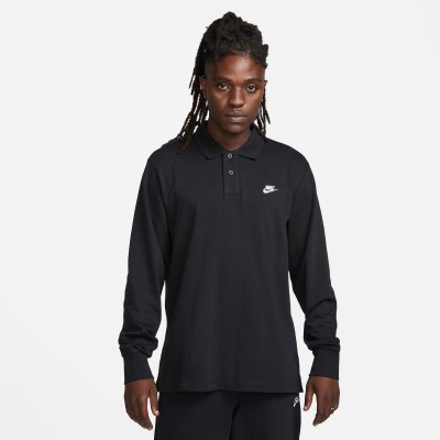 мъжки,блузи,с,яка,мъжки,тениски,мъжки,потници,nike,club,men,s,long,sleeve,knit,polo,black,white