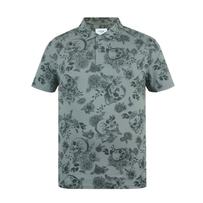 разпродажба,firetrap,firetrap,all,over,print,polo,top,mens,grey
